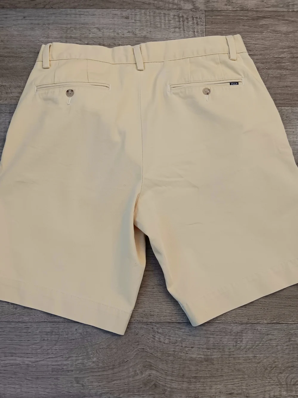 Vintage Polo Ralph Lauren Pale Yellow Flat-Front Shorts Men's Size 32